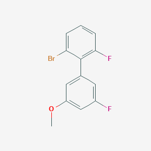 molecular formula C13H9BrF2O B13152413 1-(2-Bromo-6-fluorophenyl)-3-fluoro-5-methoxybenzene 