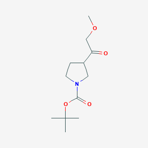 molecular formula C12H21NO4 B13152511 tert-Butyl 3-(2-methoxyacetyl)pyrrolidine-1-carboxylate 