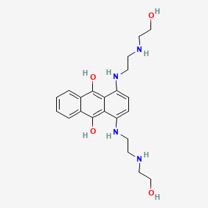 molecular formula C22H30N4O4 B13152549 1,4-Bis((2-((2-hydroxyethyl)amino)ethyl)amino)anthracene-9,10-diol 
