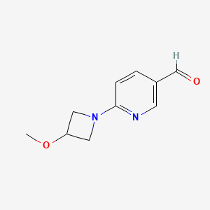 molecular formula C10H12N2O2 B13152575 6-(3-Methoxyazetidin-1-yl)pyridine-3-carbaldehyde 