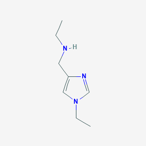 molecular formula C8H15N3 B13152626 Ethyl[(1-ethyl-1H-imidazol-4-yl)methyl]amine 