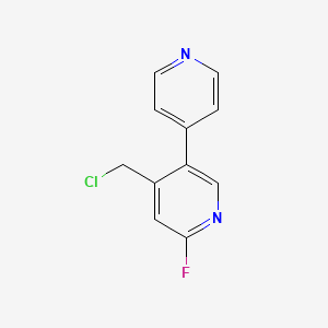 molecular formula C11H8ClFN2 B13152667 4-(Chloromethyl)-6-fluoro-3,4'-bipyridine 