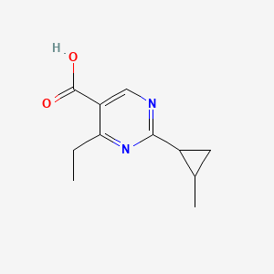 molecular formula C11H14N2O2 B13152722 4-Ethyl-2-(2-methylcyclopropyl)pyrimidine-5-carboxylic acid 