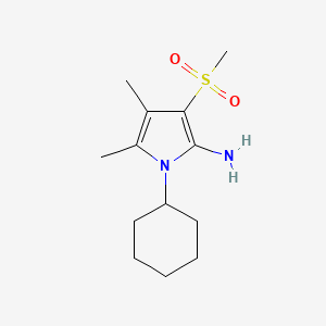 molecular formula C13H22N2O2S B1315291 1-Cyclohexyl-4,5-dimethyl-3-(methylsulfonyl)-1H-pyrrol-2-amine CAS No. 77444-87-2