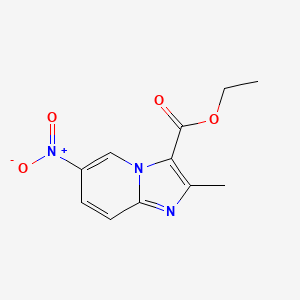 molecular formula C11H11N3O4 B1315333 Ethyl 2-Methyl-6-nitroimidazo[1,2-a]pyridine-3-carboxylate CAS No. 81438-60-0