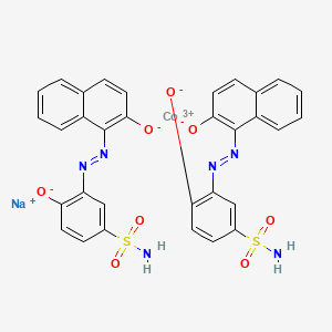molecular formula C32H22CoN6NaO8S2 B13153431 Cobalt(3+), bis[4-hydroxy-3-[(2-hydroxy-1-naphthalenyl)azo]benzenesulfonamidato(2-)]-, sodium CAS No. 58302-43-5
