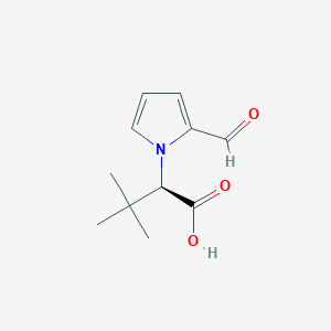 molecular formula C11H15NO3 B13153901 (2R)-2-(2-Formyl-1H-pyrrol-1-yl)-3,3-dimethylbutanoic acid 