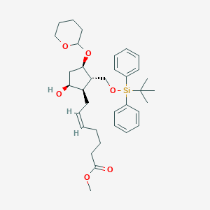 molecular formula C35H50O6Si B131541 methyl (Z)-7-[(1R,2S,3R,5S)-2-[[tert-butyl(diphenyl)silyl]oxymethyl]-5-hydroxy-3-(oxan-2-yloxy)cyclopentyl]hept-5-enoate CAS No. 172016-60-3