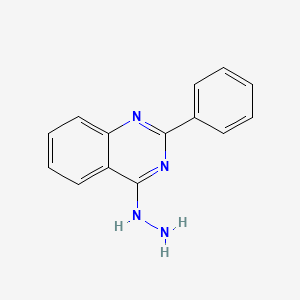molecular formula C14H12N4 B1315410 4-Hydrazino-2-phenylquinazoline CAS No. 6484-29-3