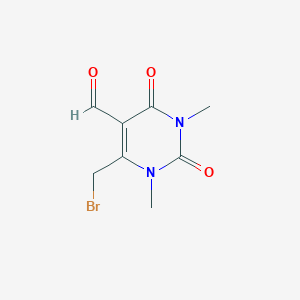 molecular formula C8H9BrN2O3 B1315473 4-(bromomethyl)-1,3-dimethyl-2,6-dioxopyrimidine-5-carbaldehyde 