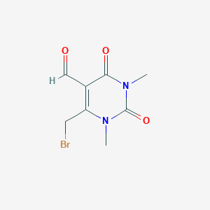 molecular formula C8H9BrN2O3 B1315473 6-(Bromomethyl)-1,3-dimethyl-2,4-dioxo-1,2,3,4-tetrahydropyrimidine-5-carbaldehyde 