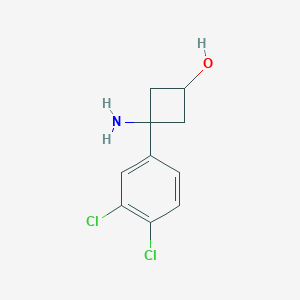 molecular formula C10H11Cl2NO B13154830 3-Amino-3-(3,4-dichlorophenyl)cyclobutan-1-ol 
