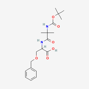 molecular formula C19H28N2O6 B1315489 3-Benzyloxy-2-(2-tert-butoxycarbonylamino-2-methyl-propionylamino)-propionic acid 