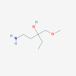 molecular formula C7H17NO2 B13155041 1-Amino-3-(methoxymethyl)pentan-3-OL 