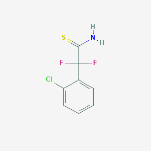 molecular formula C8H6ClF2NS B13155198 2-(2-Chlorophenyl)-2,2-difluoroethanethioamide 