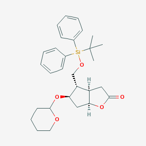 molecular formula C29H38O5Si B131552 (3aR,4S,5R,6aS)-4-(tert-Butyldiphenylsilyloxy)methyl-5-tetrahydropyranyloxy-hexahydro-2H-cyclopenta[b]furan-2-one CAS No. 92596-29-7