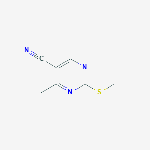 molecular formula C7H7N3S B1315532 4-Methyl-2-(methylthio)-5-pyrimidinecarbonitrile CAS No. 89079-62-9