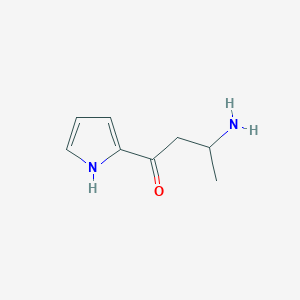 molecular formula C8H12N2O B13155402 3-Amino-1-(1H-pyrrol-2-yl)butan-1-one 