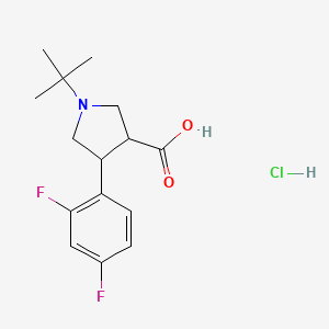 molecular formula C15H20ClF2NO2 B13155483 1-(tert-Butyl)-4-(2,4-difluorophenyl)pyrrolidine-3-carboxylic acid hydrochloride 
