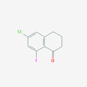 molecular formula C10H8ClIO B13155526 6-Chloro-8-iodo-3,4-dihydronaphthalen-1(2H)-one 