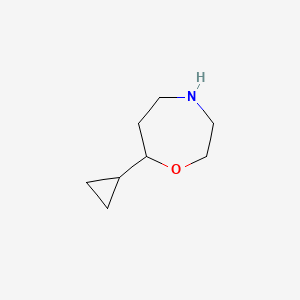 molecular formula C8H15NO B13155534 7-Cyclopropyl-1,4-oxazepane 