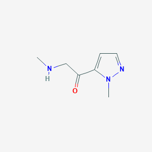 molecular formula C7H11N3O B13155592 1-(1-Methyl-1H-pyrazol-5-yl)-2-(methylamino)ethan-1-one 