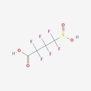 molecular formula C4H2F6O4S B13155618 2,2,3,3,4,4-Hexafluoro-4-sulfinobutanoic acid CAS No. 115432-29-6