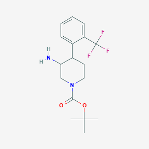 molecular formula C17H23F3N2O2 B13155619 Tert-butyl 3-amino-4-[2-(trifluoromethyl)phenyl]piperidine-1-carboxylate 