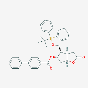 molecular formula C37H38O5Si B131557 [(3aR,4S,5R,6aS)-4-[[tert-butyl(diphenyl)silyl]oxymethyl]-2-oxo-3,3a,4,5,6,6a-hexahydrocyclopenta[b]furan-5-yl] 4-phenylbenzoate CAS No. 143399-99-9