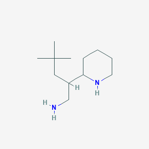 molecular formula C12H26N2 B13155769 4,4-Dimethyl-2-(piperidin-2-yl)pentan-1-amine 