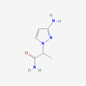 molecular formula C6H10N4O B13155818 2-(3-Amino-1H-pyrazol-1-YL)propanamide 