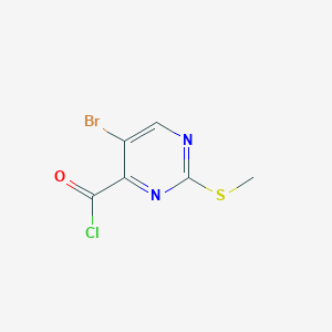 molecular formula C6H4BrClN2OS B1315588 4-Pyrimidinecarbonyl chloride, 5-bromo-2-(methylthio)- CAS No. 79686-05-8