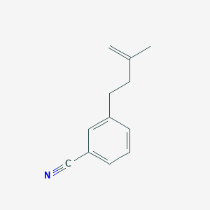molecular formula C12H13N B1315595 4-(3-Cyanophenyl)-2-methyl-1-butene CAS No. 90433-28-6