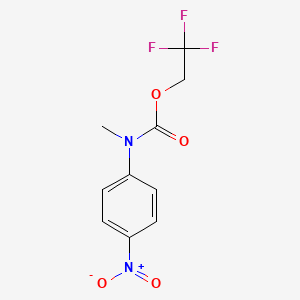 molecular formula C10H9F3N2O4 B13156067 2,2,2-Trifluoroethyl methyl(4-nitrophenyl)carbamate 