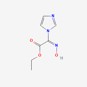 molecular formula C7H9N3O3 B1315616 乙基 (2E)-(羟基亚氨基)(1H-咪唑-1-基)乙酸酯 CAS No. 95080-92-5