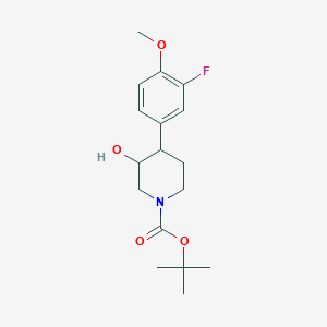 molecular formula C17H24FNO4 B13156228 Tert-butyl 4-(3-fluoro-4-methoxyphenyl)-3-hydroxypiperidine-1-carboxylate 