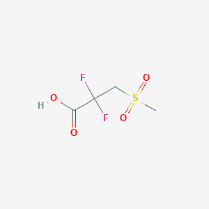 molecular formula C4H6F2O4S B13156247 2,2-Difluoro-3-methanesulfonylpropanoic acid 