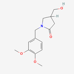 molecular formula C14H19NO4 B1315626 1-[(3,4-二甲氧基苯基)甲基]-4-(羟甲基)吡咯烷-2-酮 CAS No. 96449-62-6