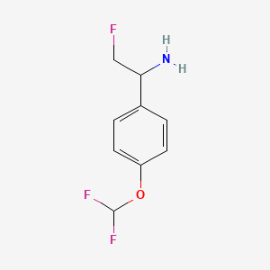 molecular formula C9H10F3NO B13156319 1-[4-(Difluoromethoxy)phenyl]-2-fluoroethan-1-amine 