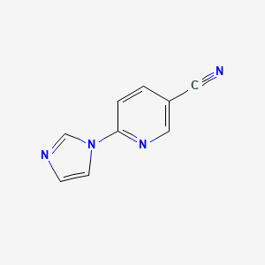 molecular formula C9H6N4 B1315657 6-(1H-imidazol-1-yl)nicotinonitrile CAS No. 923156-23-4