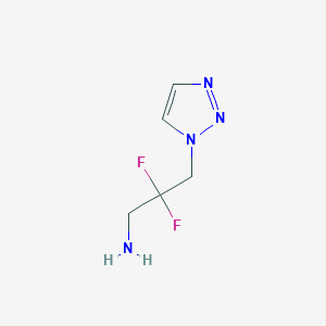 molecular formula C5H8F2N4 B13156596 2,2-Difluoro-3-(1H-1,2,3-triazol-1-yl)propan-1-amine 