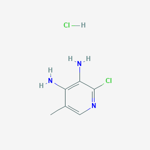 molecular formula C6H9Cl2N3 B13156604 2-Chloro-5-methylpyridine-3,4-diamine hydrochloride 