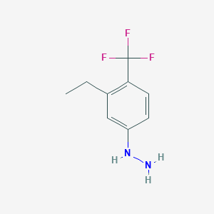 molecular formula C9H11F3N2 B13156619 1-(3-Ethyl-4-(trifluoromethyl)phenyl)hydrazine 