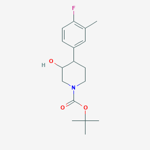 molecular formula C17H24FNO3 B13156633 Tert-butyl 4-(4-fluoro-3-methylphenyl)-3-hydroxypiperidine-1-carboxylate 