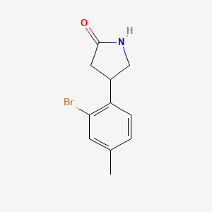 molecular formula C11H12BrNO B13156671 4-(2-Bromo-4-methylphenyl)pyrrolidin-2-one 