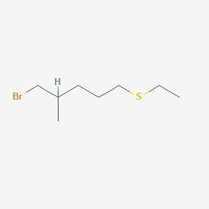 molecular formula C8H17BrS B13156724 1-Bromo-5-(ethylsulfanyl)-2-methylpentane 