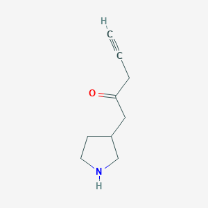 molecular formula C9H13NO B13156730 1-(Pyrrolidin-3-yl)pent-4-yn-2-one 