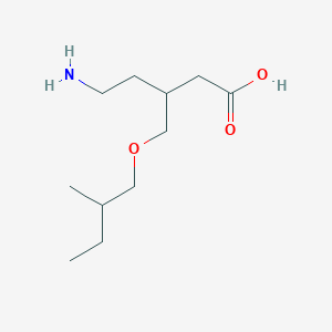 molecular formula C11H23NO3 B13156733 5-Amino-3-[(2-methylbutoxy)methyl]pentanoic acid 