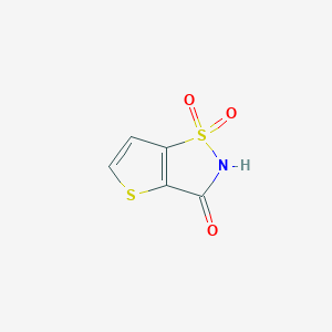 molecular formula C5H3NO3S2 B1315675 Thieno[2,3-d]isothiazol-3(2H)-one 1,1-dioxide CAS No. 59337-94-9