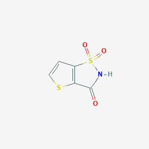molecular formula C5H3NO3S2 B1315675 2,3-Dihydro-3-oxothieno(2,3-d)isothiazole 1,1-dioxide CAS No. 59337-94-9